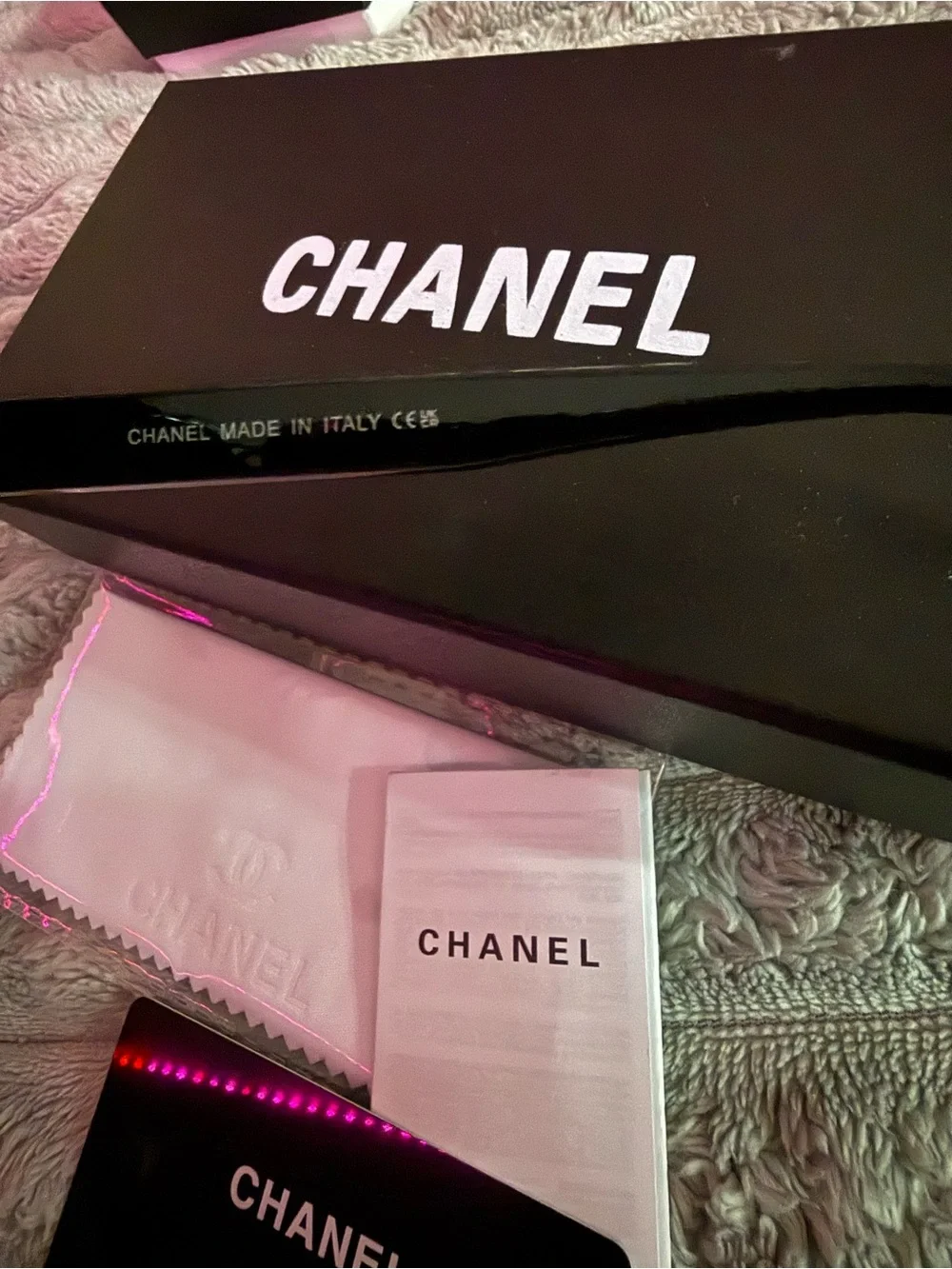 CHANEL Black Square Oversized Sunglasses with Gold CC Details